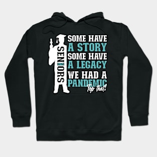 Pandemic Graduation | White And Blue Text Boys Funny Graduation Hoodie